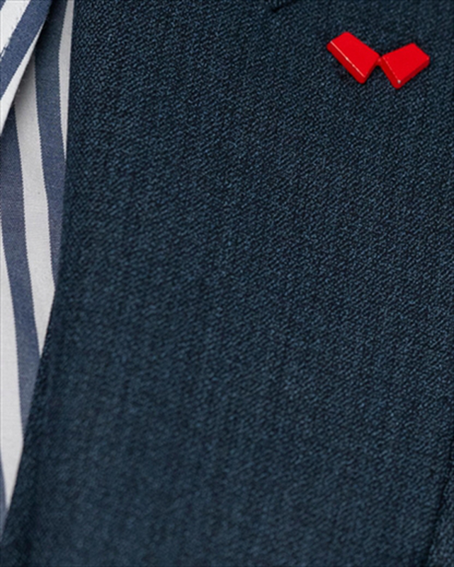 Dzine elastic 3piece slim fit suit in patterned-null