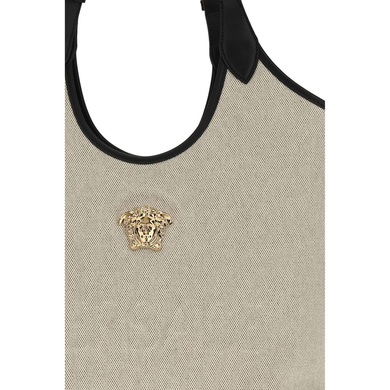 Beige cotton shoulder bag-null