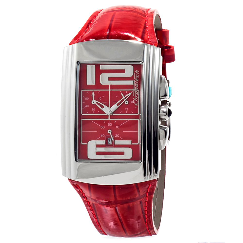 Multicolor leather dress watch-null