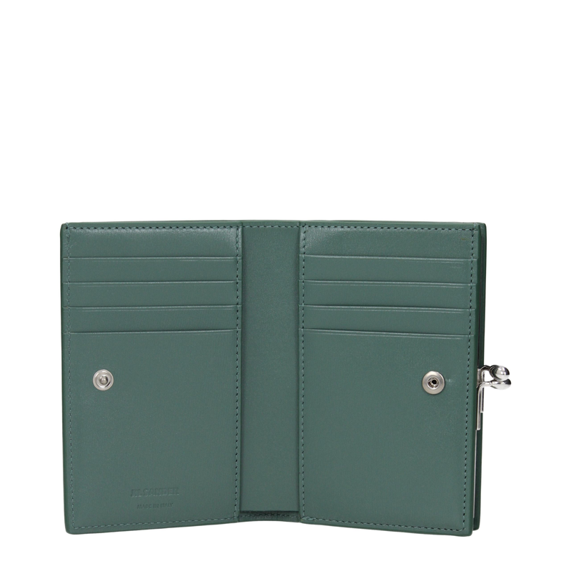 Green leather wallet-null