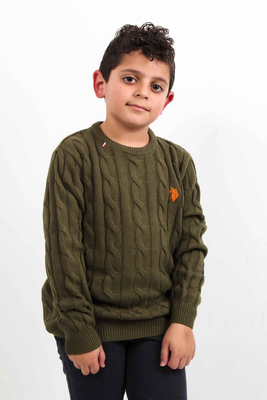 Knitted top pro kids, Khaki, medium