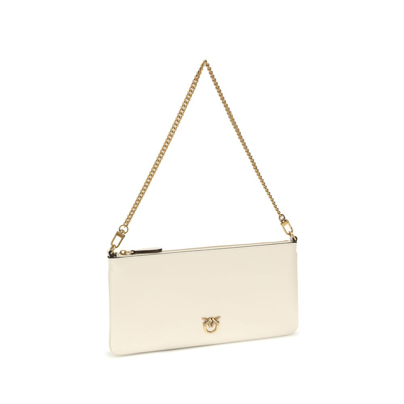 White calf leather bos taurus shoulder bag-null