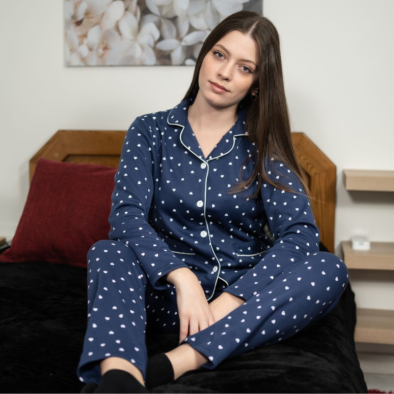 Ladys pajama with buttom in flanel fabric #d8081-null