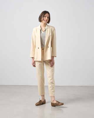 Blazer cotton oversize, Cream, medium