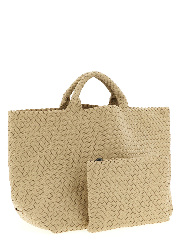 Beige neoprene tote bag-null