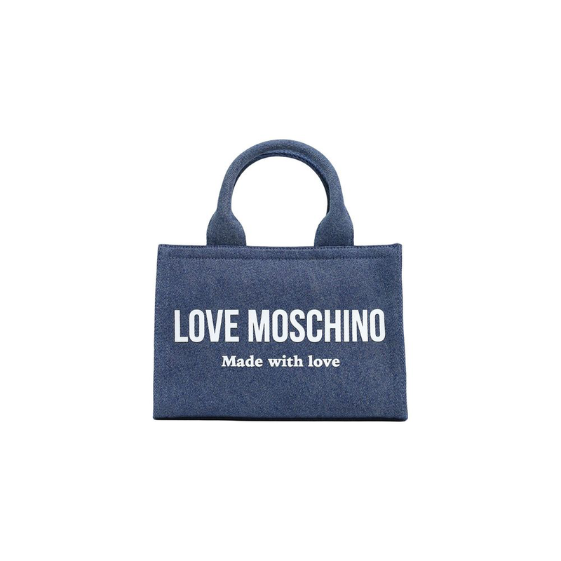 Blue cotton handbag-null
