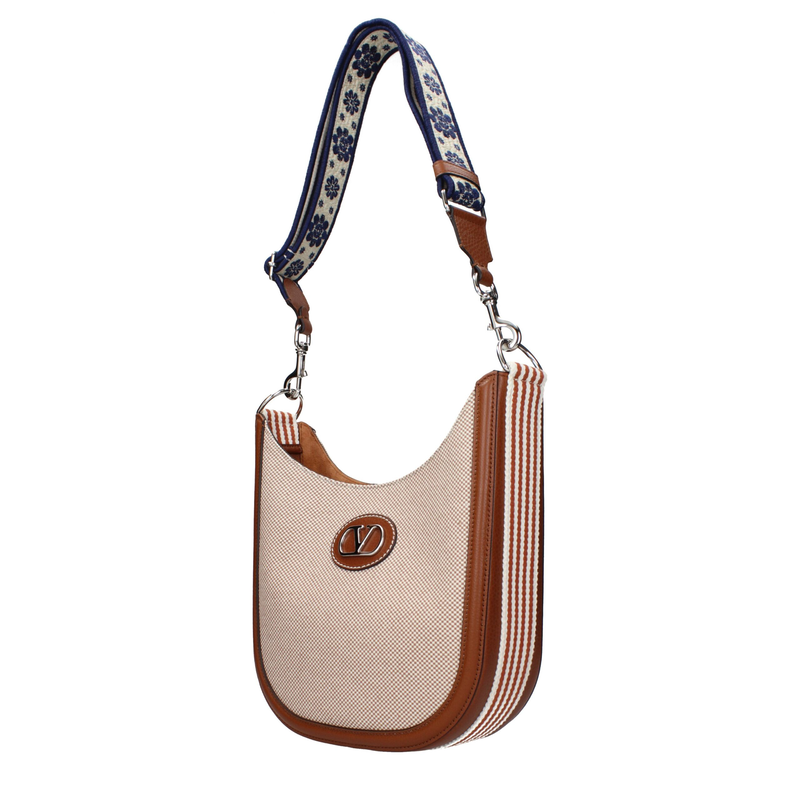 Beige fabric crossbody bag-null