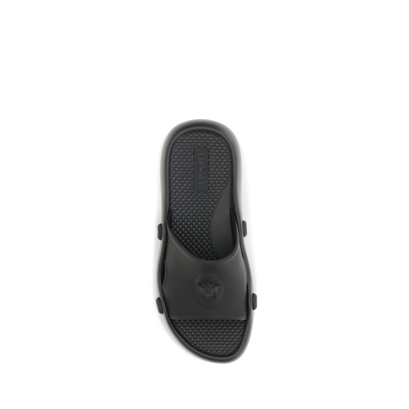 Black rubber sandals-null
