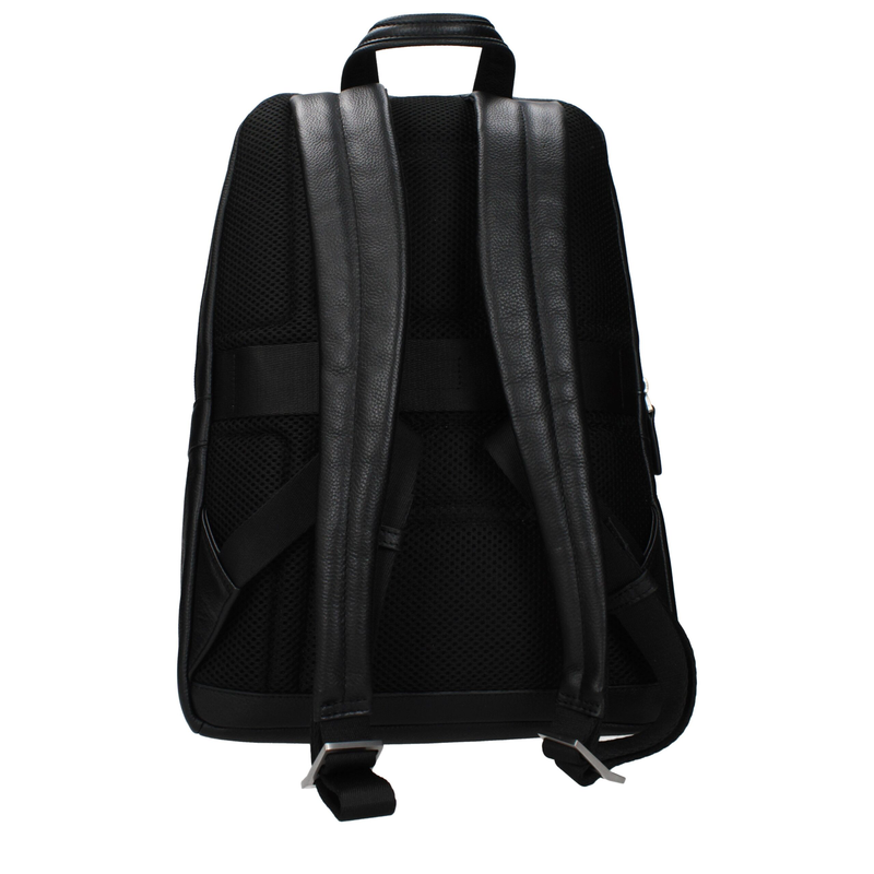 Black leather backpack-null