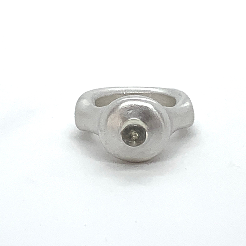 Ring pure silver citrine quartz-null