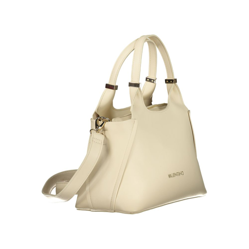 Beige polyurethane women handbag-null