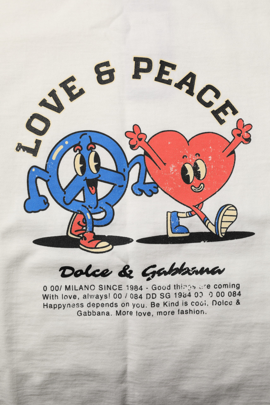 White love peace cotton men crew neck t-shirt-null
