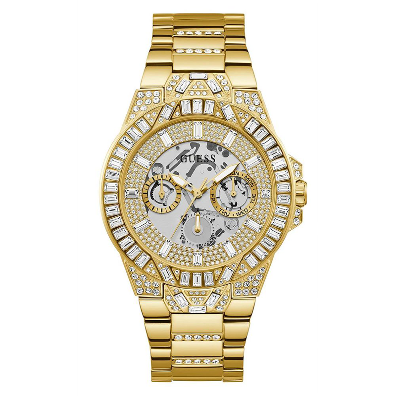 Gold stainless steel dress watch-null
