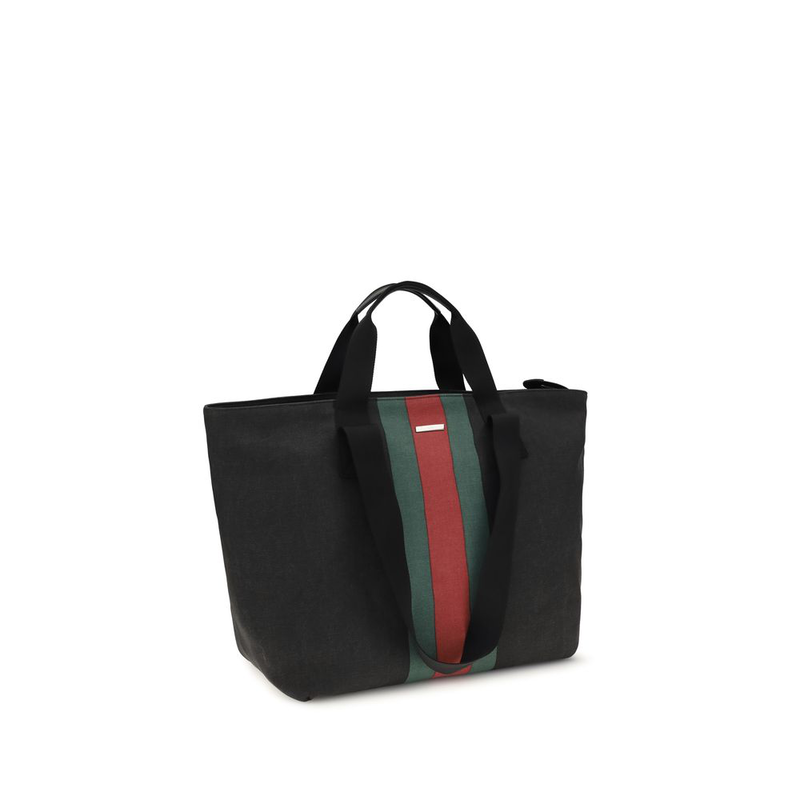Black cotton shoulder bag-null