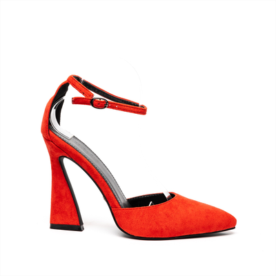 Miss belgini heeled pump, Red, medium