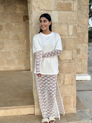 Two pieces dress, White, medium