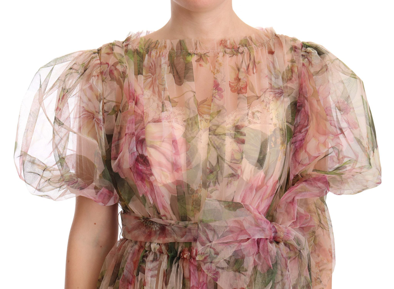 Multicolor floral print long maxi gown dress-null