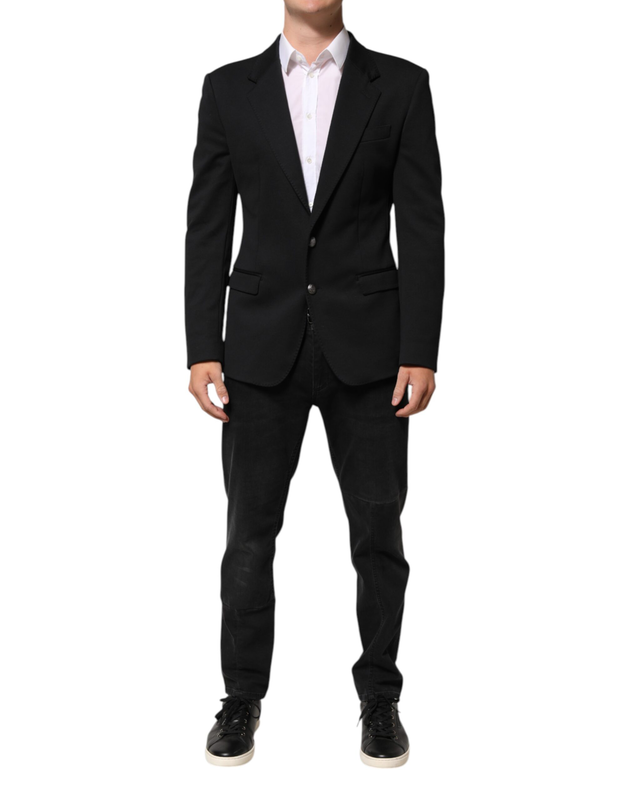 Dark blue cotton men jacket coat blazer suit-null