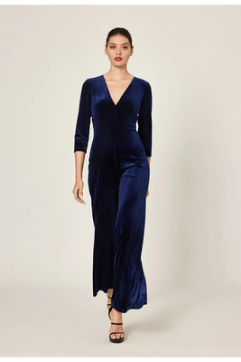 Velvet jumpsuit by desiree - s , blue, Blue, medium