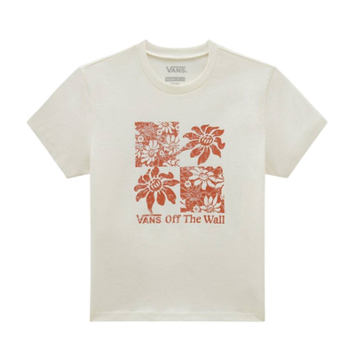 Girls tropic check crew t-shirt, Marshmallow, medium