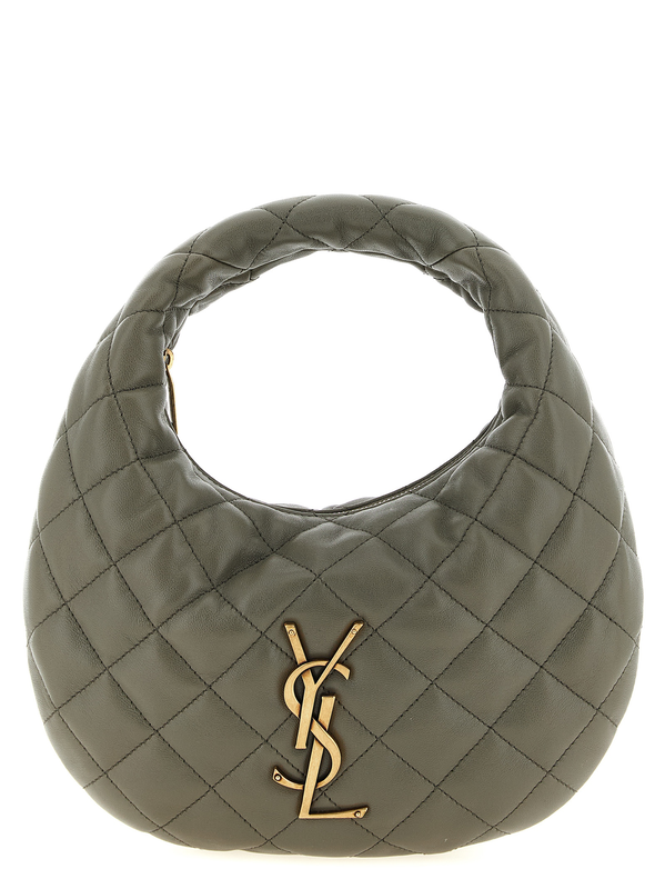 Gray lamb leather handbag-null