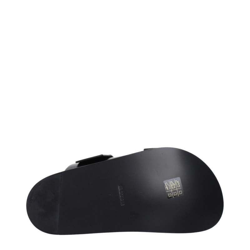 Black leather slippers-null