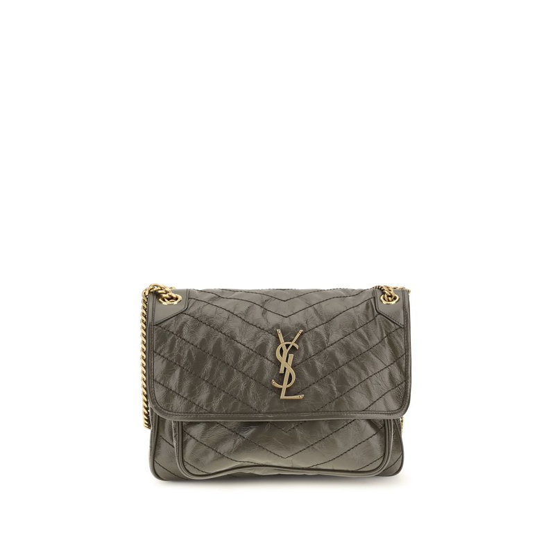 Bicolor calf leather bos taurus shoulder bag-null
