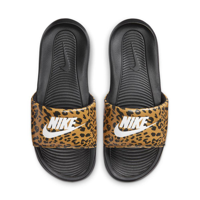 Womens victori one slide print, Black / Leopardd, medium