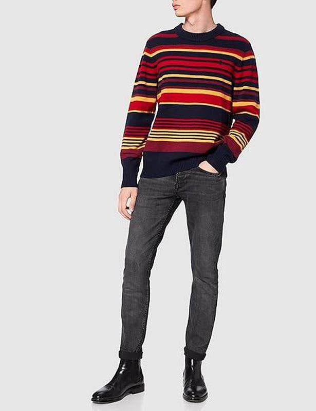 Geelong wool striped c-neck.multicolor.knit image number null