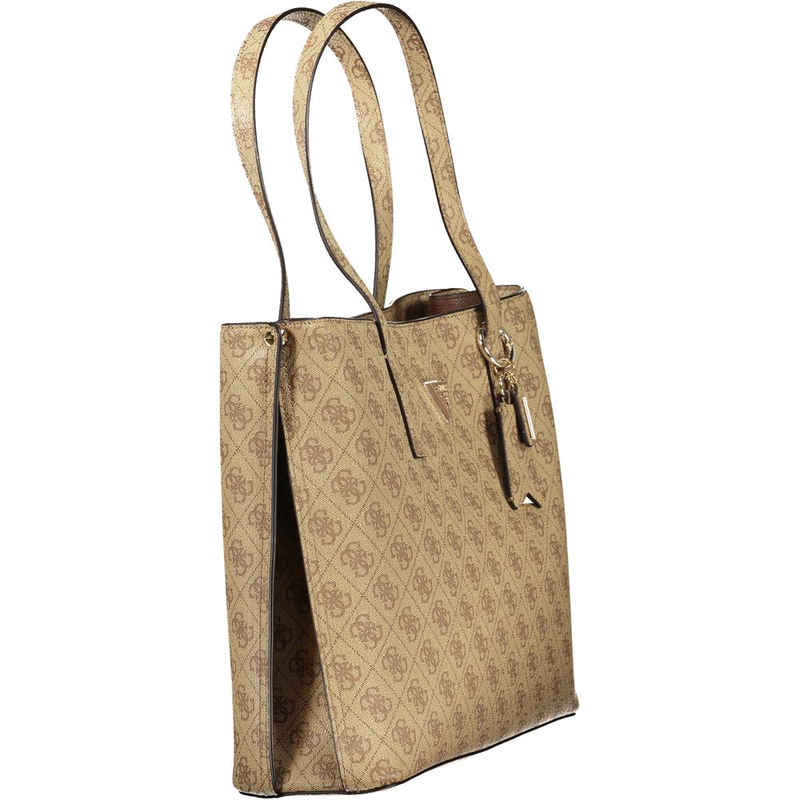 Beige polyurethane women handbag-null