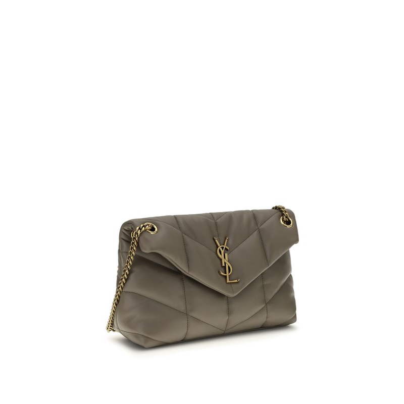 Gray lamb leather shoulder bag-null