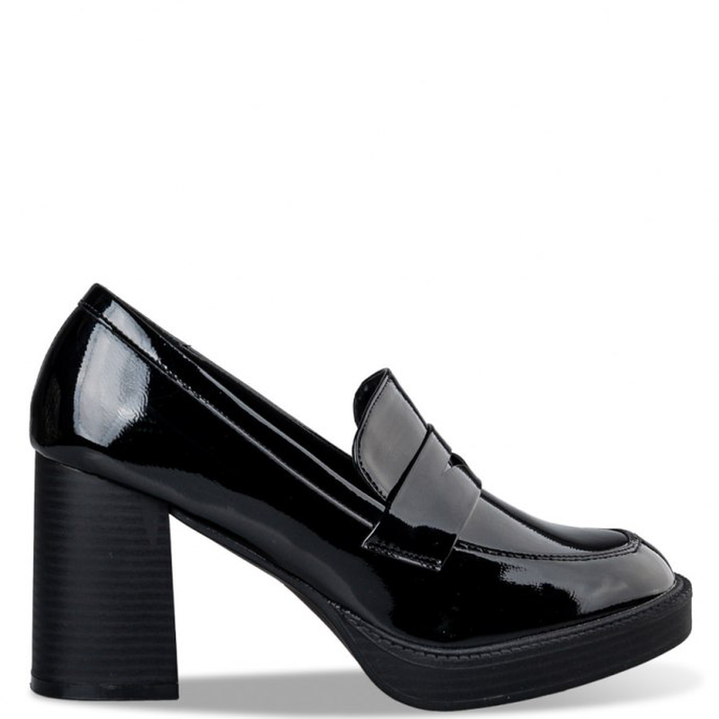 Platform heel loafers - black , 39-null