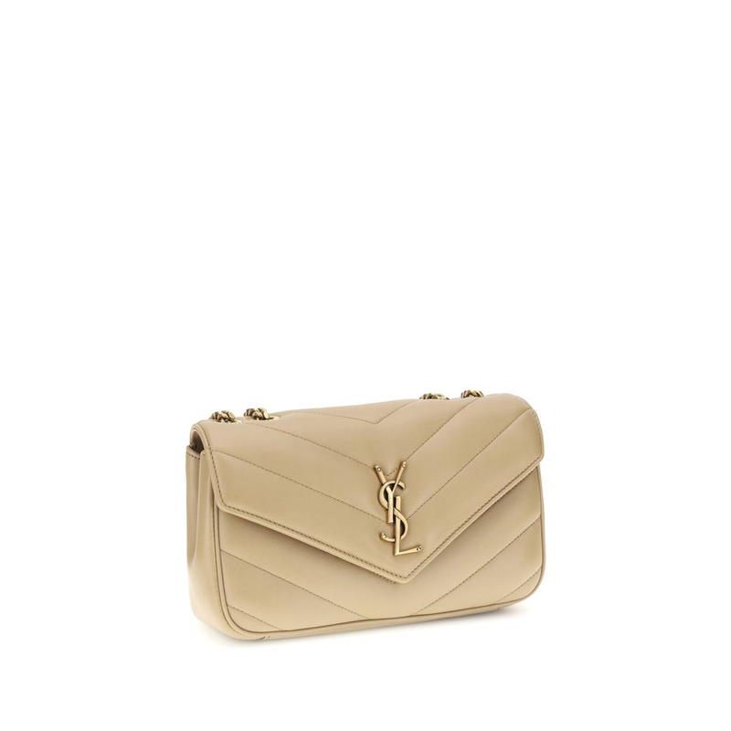 Beige lamb ovis aries aries shoulder bag-null