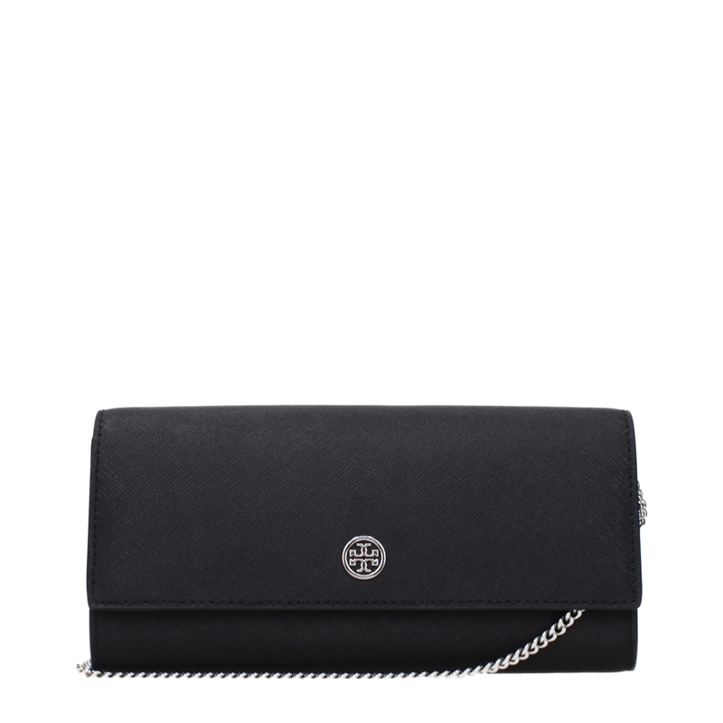 Black leather clutch bag-null