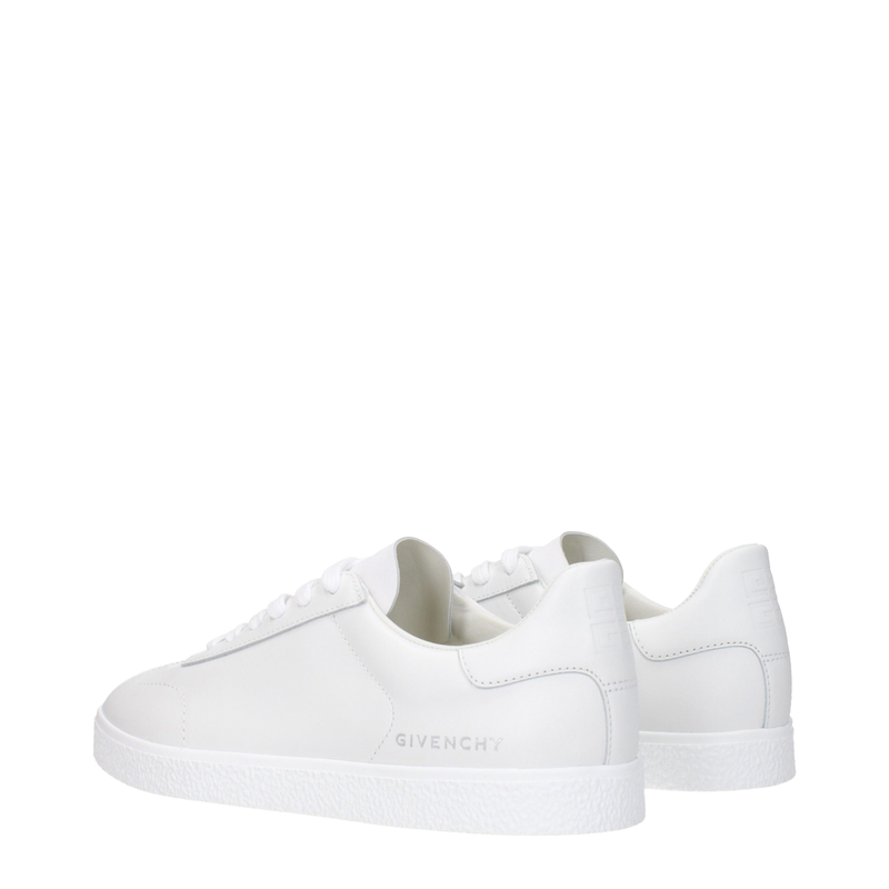 White leather low top sneakers-null