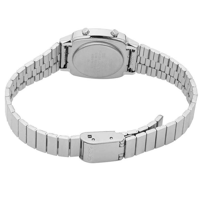 Silver stainless steel digital watch-null