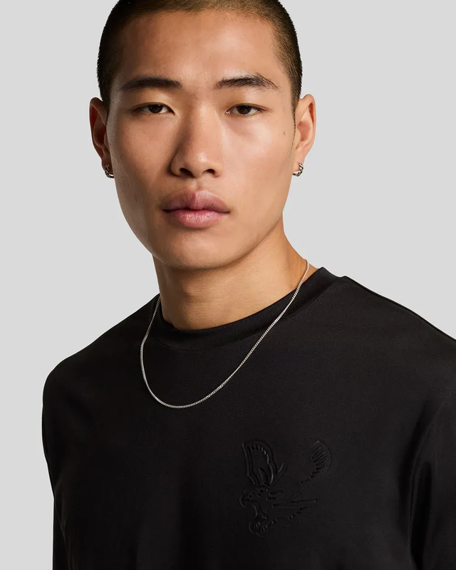 Panelled neoprene t-shirt z865 jet black-null