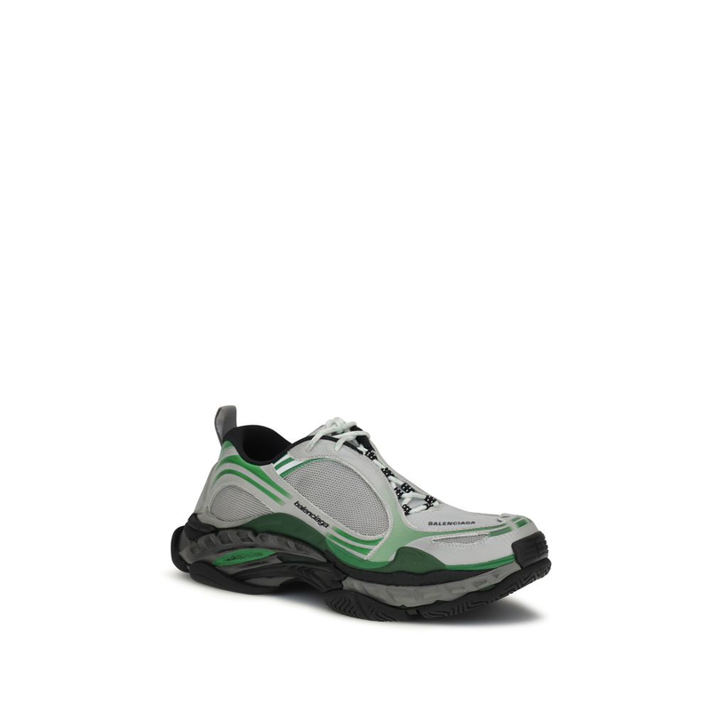 Gray polyester athletic sneakers-null