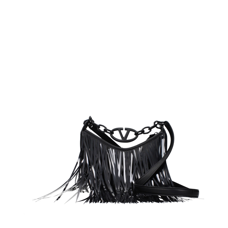 Black leather handbag-null
