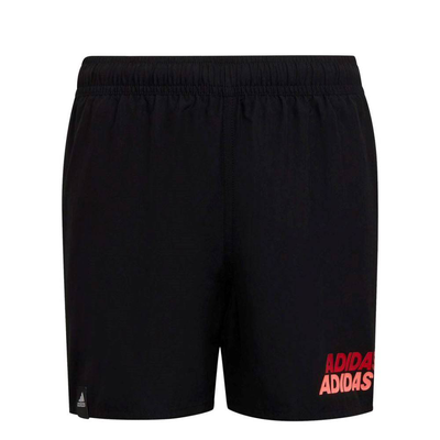 Young boys lin shorts, Black / Red, medium