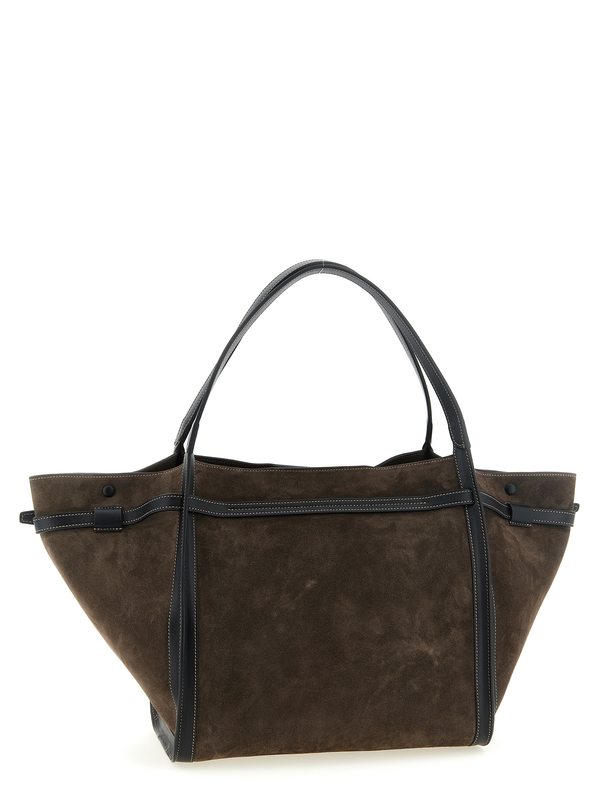 Brown calfskin tote bag-null