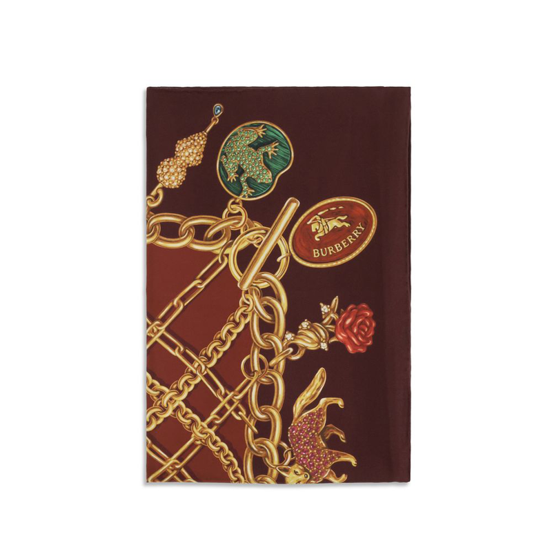Bordeaux silk scarf-null