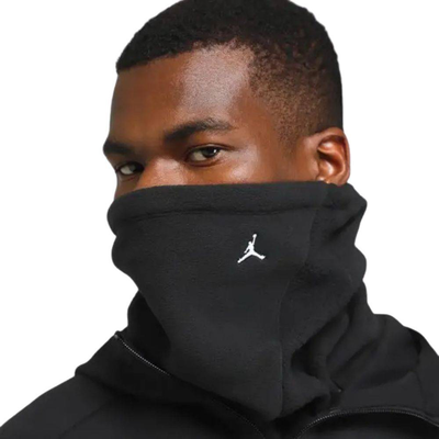 Nike jordan m neckwarmer fleece, Black / White, medium