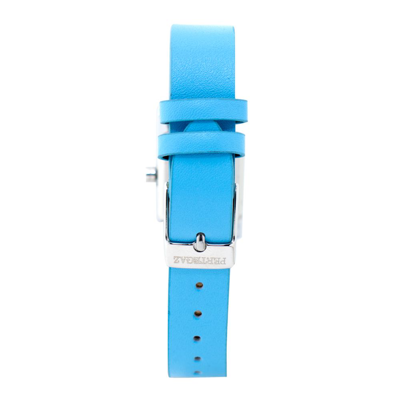 Blue leather dress watch-null