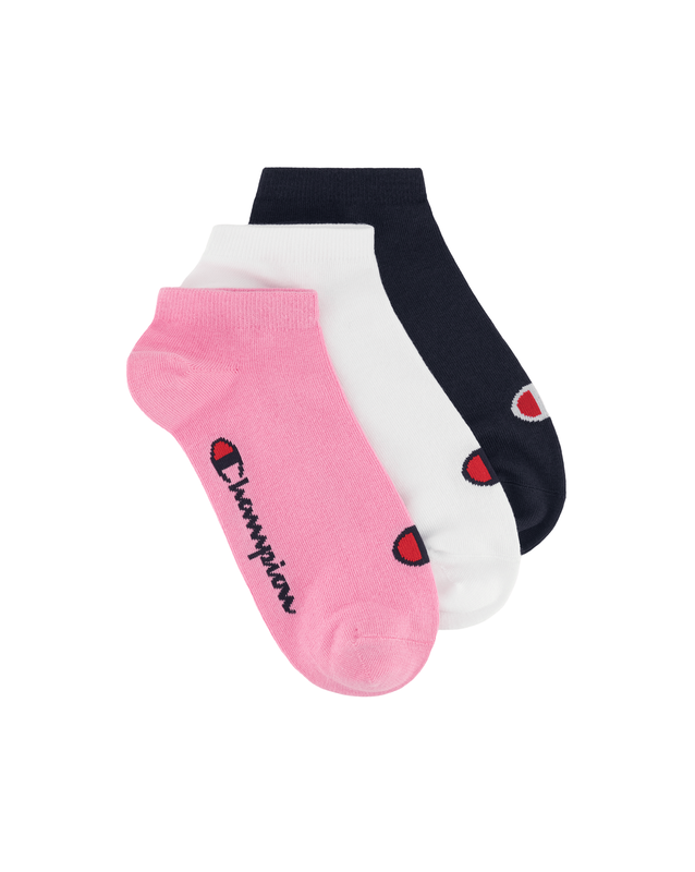 Champion unisex 3pk sneaker socks (u20100)-pink image number null