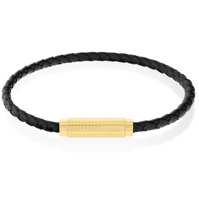 Calvin Klein braided leather black men's bracelet