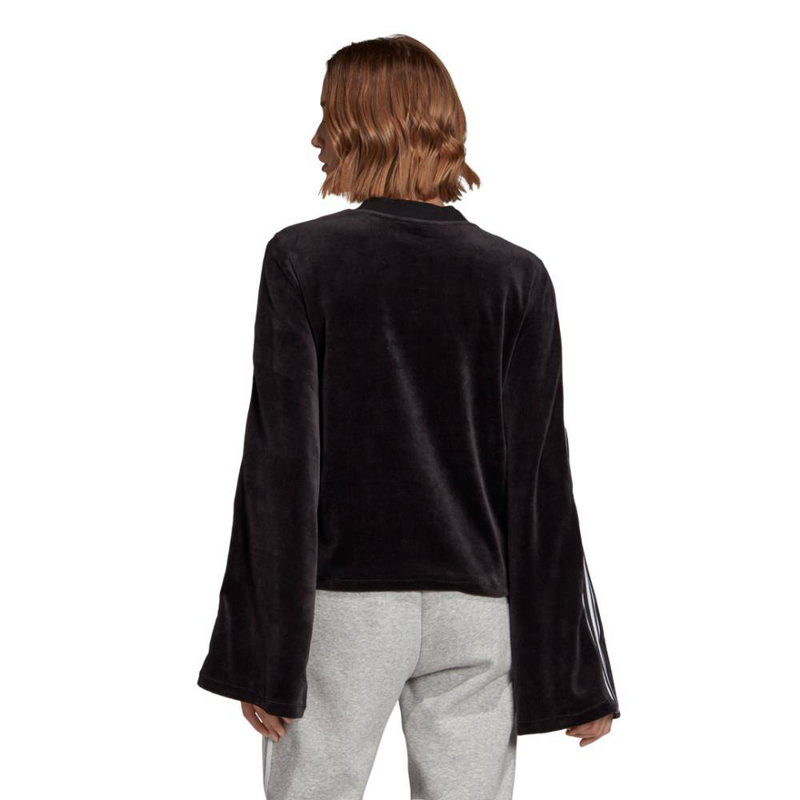 Flared sleeve velour sweatshirt womens-null