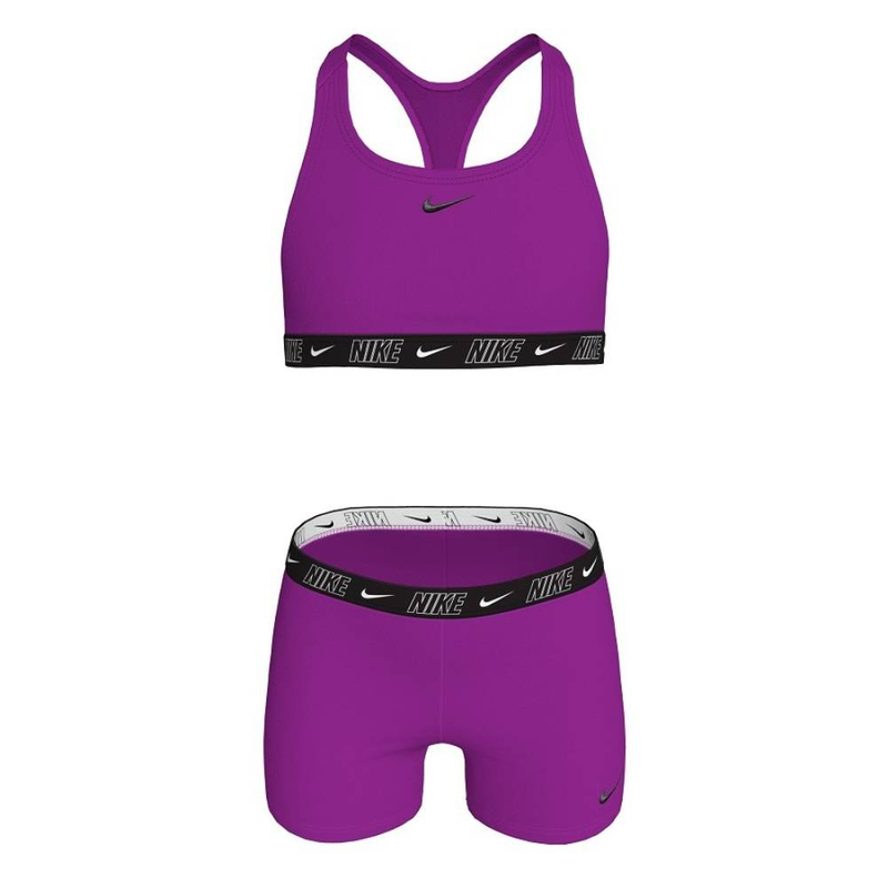 Girls logo tape racerback bikini & short set-null