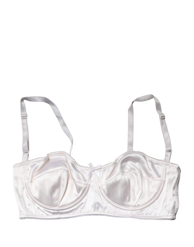 White semi-pad underwire balconette bra underwear-null