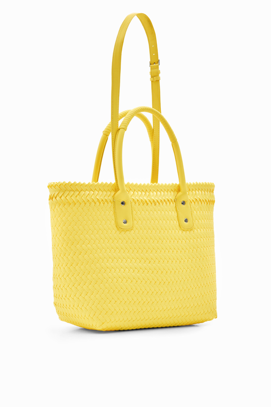 Midsize woven tote bag-null